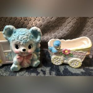 Vintage Anthropomorphic planters/baby decor. RELPO, PARMA Japan